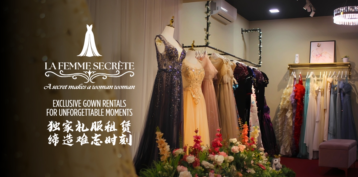 La Femme Secrete Ladies Evening Dinner Dress/Function Party Dress/Elegant Ball Gowns Rental 女性家庭式盛装、华服、晚装、礼服租借 gallery photo